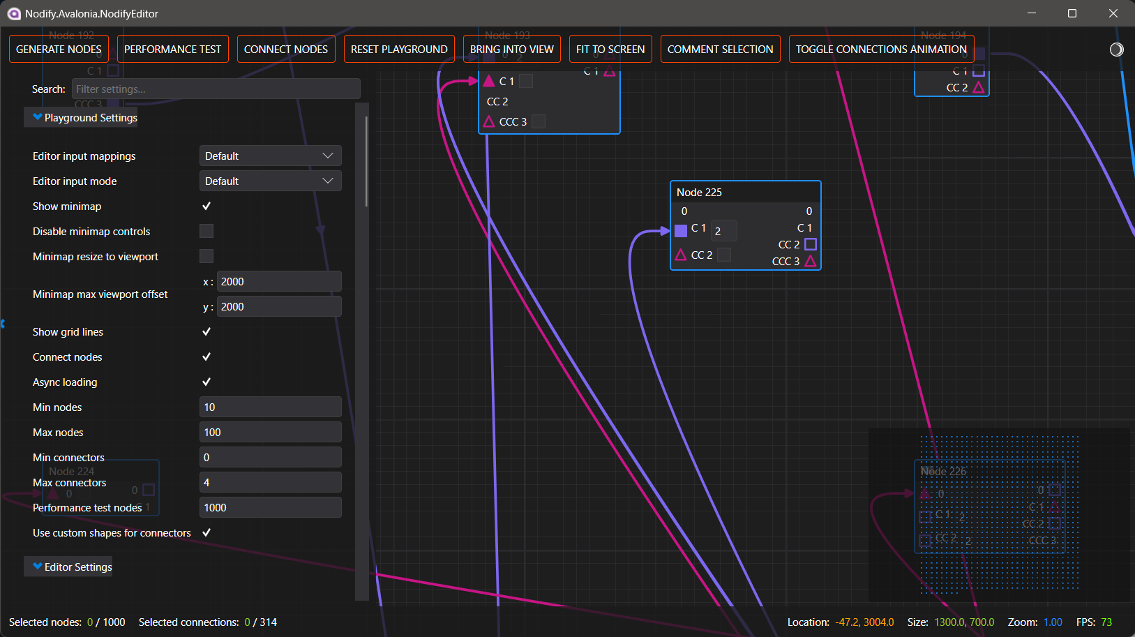Nodify.Avalonia Playground example